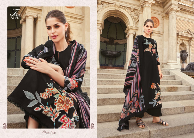 Sahiba Black Queen Muslin Silk Digital Print With Hand Work Designer Fancy Suits