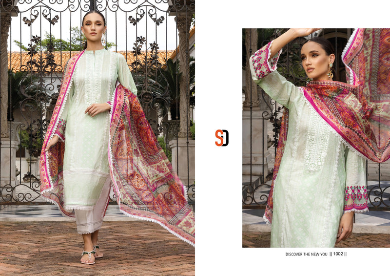 Sharaddha Designer Bliss Vol 1 Lawn Cotton With Embroidery Work Salwar Kameez