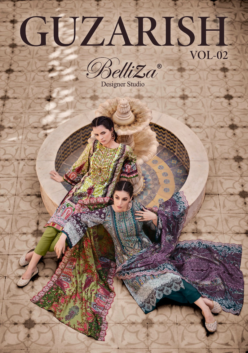 Belliza Designer Studio Guzarish Vol 2 Pure Cotton Digital Print With Embroidery Work Salwar Suit