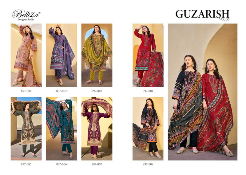 Belliza Designer Studio Guzarish Vol 5 Pure Cotton Digital Print Embroidery Work Suit