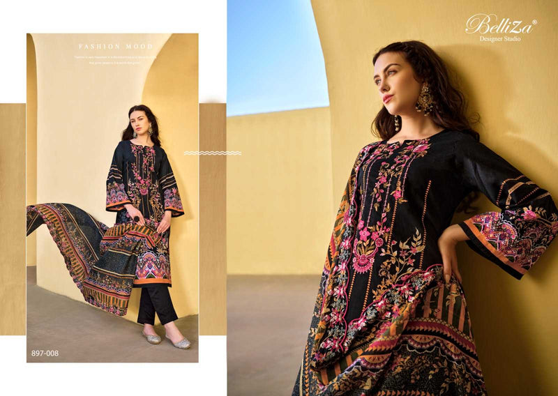 Belliza Designer Studio Guzarish Vol 5 Pure Cotton Digital Print Embroidery Work Suit