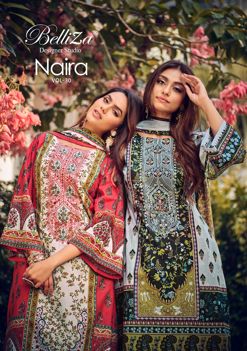 Belliza Designer Studio Naira Vol 30 Pure Cotton Cotton Prints Embroidered Salwar Suit