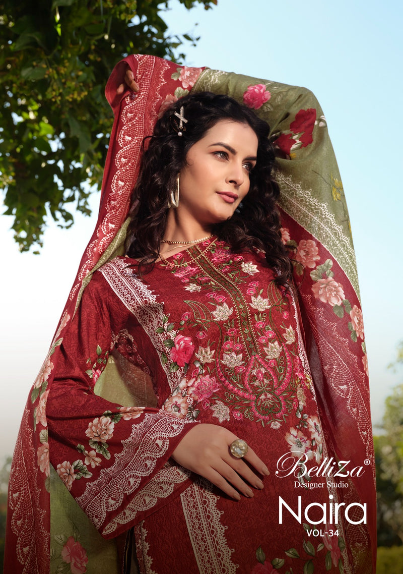 Belliza Designer Studio Naira Vol 34 Pure Cotton Digital Print Exclusive Wear Salwar Suit