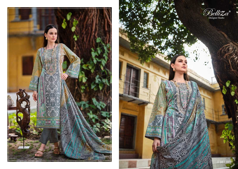 Belliza Designer Studio Naira Vol 35 Pure Cotton Digital Print Exclusive Embroidered Work Suit