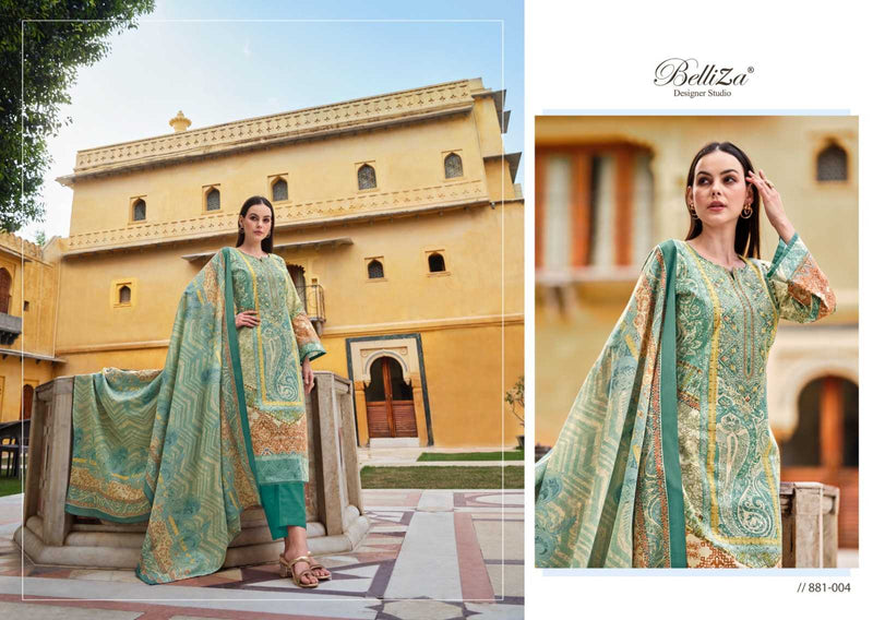 Belliza Designer Studio Naira Vol 35 Pure Cotton Digital Print Exclusive Embroidered Work Suit