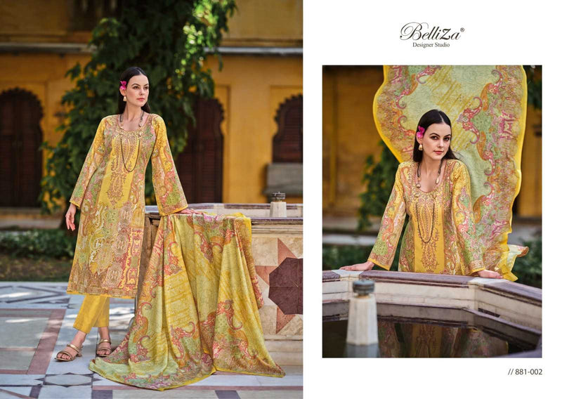 Belliza Designer Studio Naira Vol 35 Pure Cotton Digital Print Exclusive Embroidered Work Suit