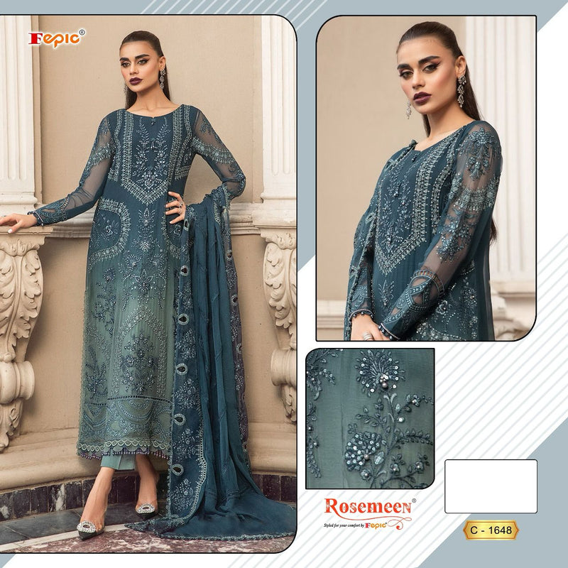 Fepic Rosemeen D No C 1648 Organza Embroidery Work Pakistani Suit Collection
