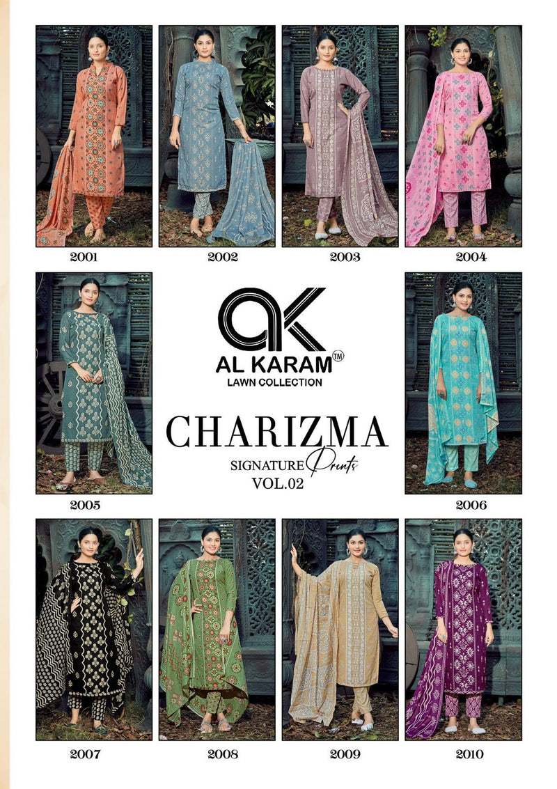 Al Karam Charizma Signature Print Vol 2 Cotton Printed Casual Wear Suit