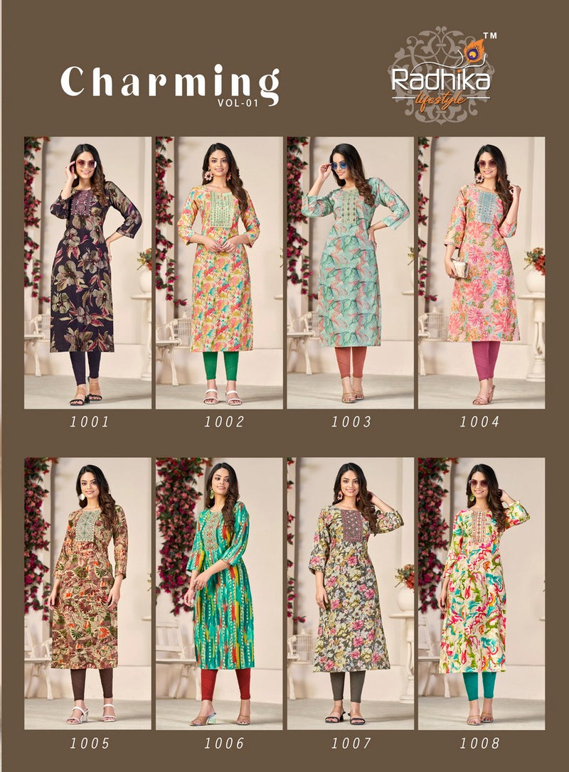 Radhika Lifestyle Charming Vol 1 Modal With Mirror Work Kurtis