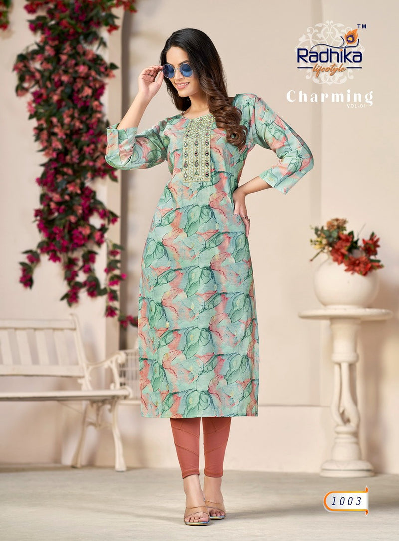 Radhika Lifestyle Charming Vol 1 Modal With Mirror Work Kurtis