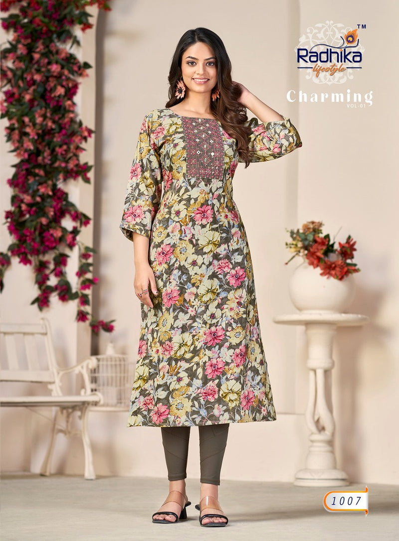 Radhika Lifestyle Charming Vol 1 Modal With Mirror Work Kurtis