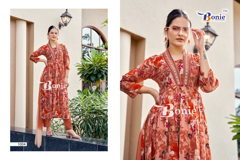 Bonie Cherry Rayon Printed Casual Wear Designer Kurti Collection