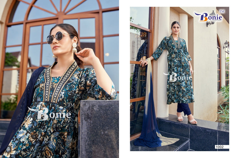 Bonie Cherry Rayon Printed Casual Wear Designer Kurti Collection