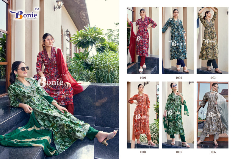 Bonie Cherry Rayon Printed Casual Wear Designer Kurti Collection