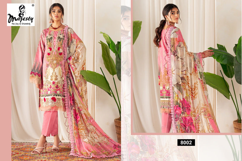 Majesty Cheveron Lawn Vol 8 Jam Cotton With Embroidery Designer Salwar Kameez