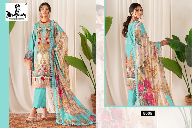 Majesty Cheveron Lawn Vol 8 Jam Cotton With Embroidery Designer Salwar Kameez