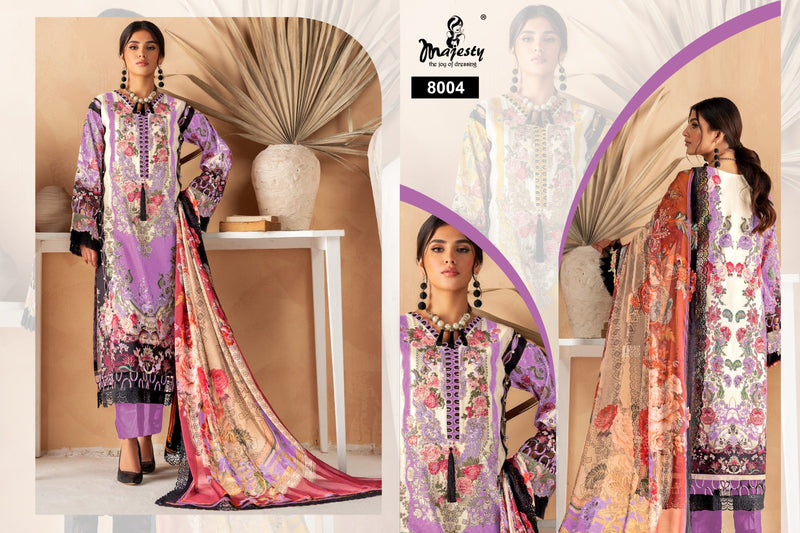 Majesty Cheveron Lawn Vol 8 Jam Cotton With Embroidery Designer Salwar Kameez