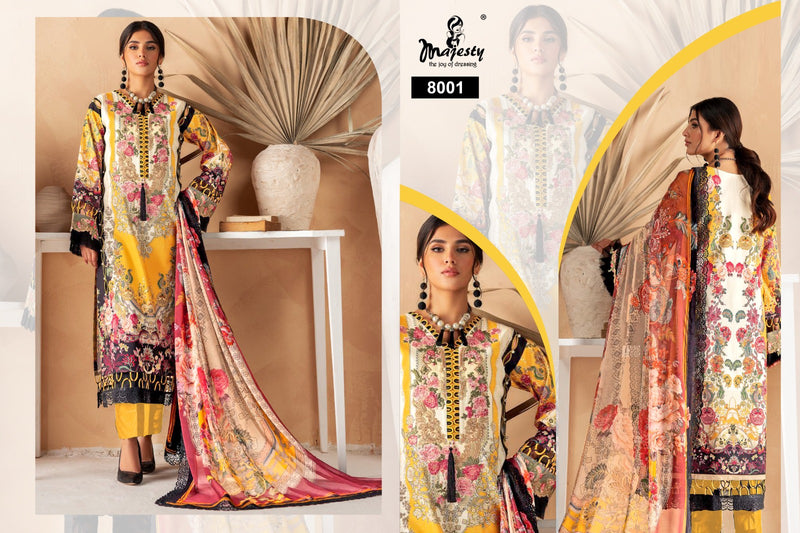 Majesty Cheveron Lawn Vol 8 Jam Cotton With Embroidery Designer Salwar Kameez