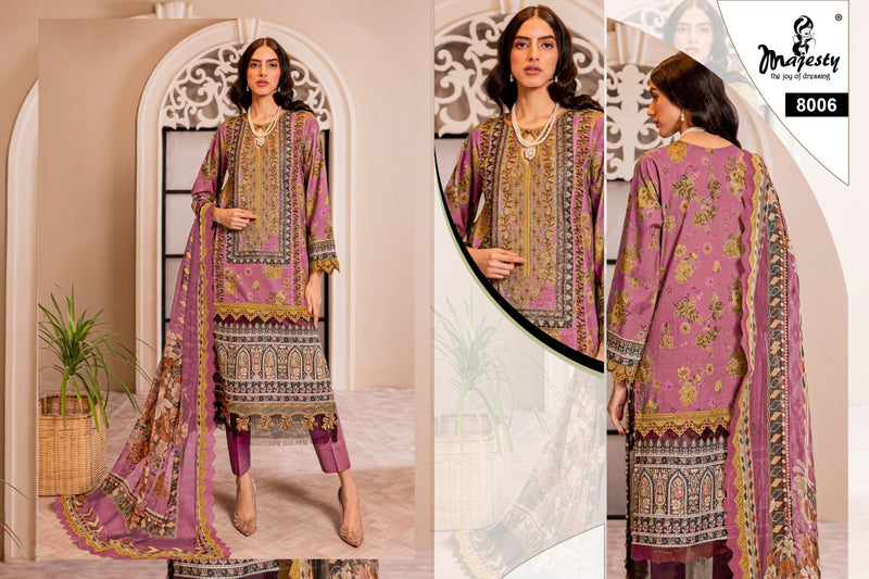 Majesty Cheveron Lawn Vol 8 Jam Cotton With Embroidery Designer Salwar Kameez