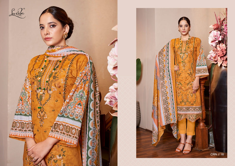 Levisha Chevron Nx Lawn Cotton Printed With Embroidery Designer Salwar Kameez