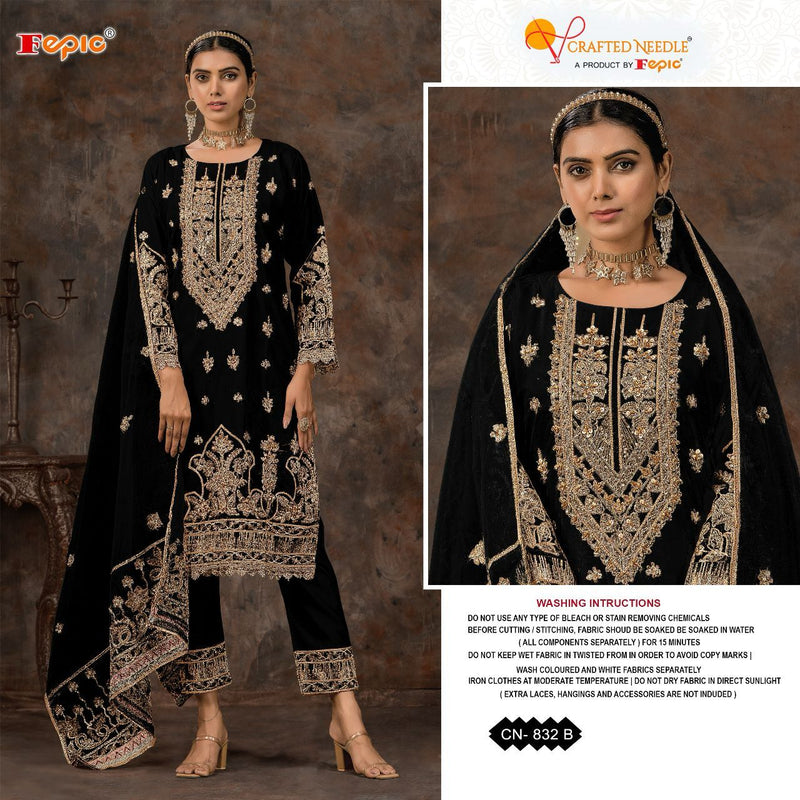 Fepic Crafted Needle Cn 832 Organza Embroidered With Khatli Work Pret Suits