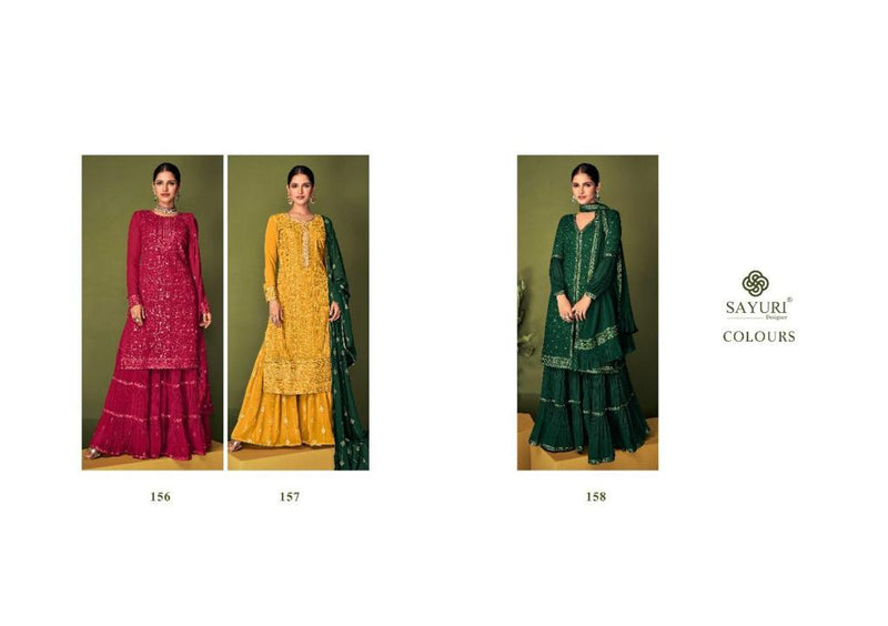 Sayuri Designer Colours Real Georgette With Heavy Designer Ready Made Sharara Suits