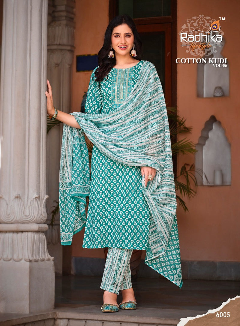 Radhika Lifestyle Cotton Kudi Vol 6 Cotton Printed Fancy Wear Kurti