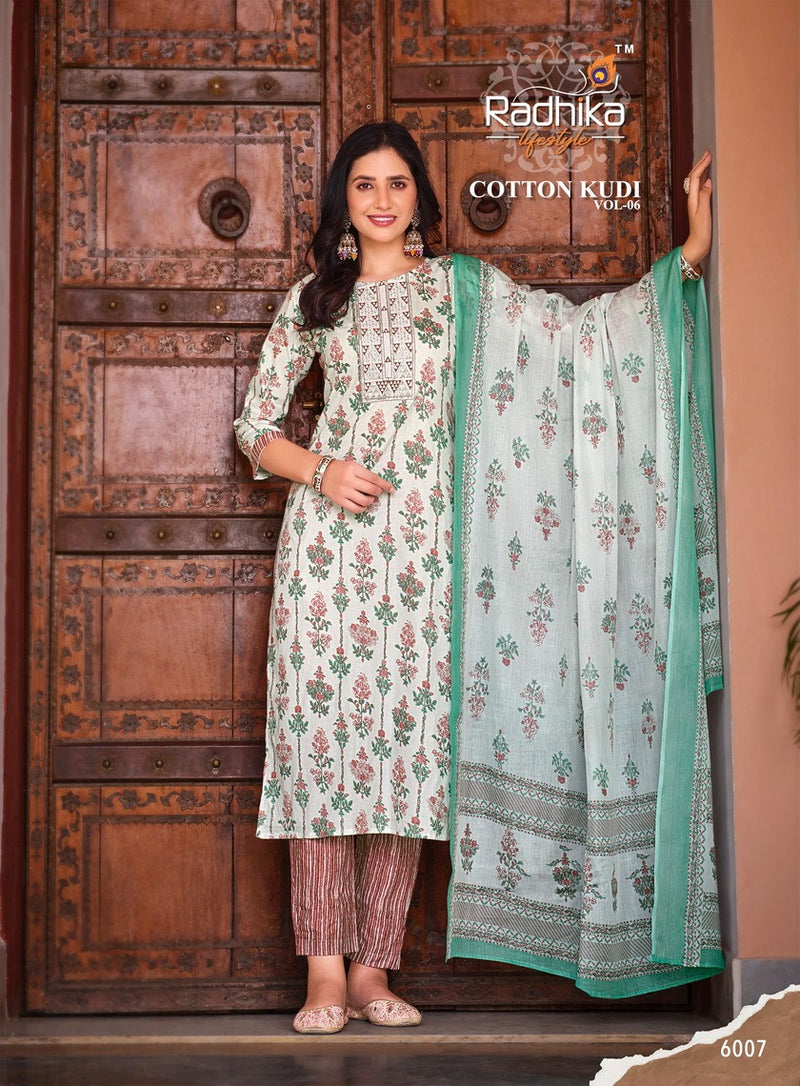 Radhika Lifestyle Cotton Kudi Vol 6 Cotton Printed Fancy Wear Kurti