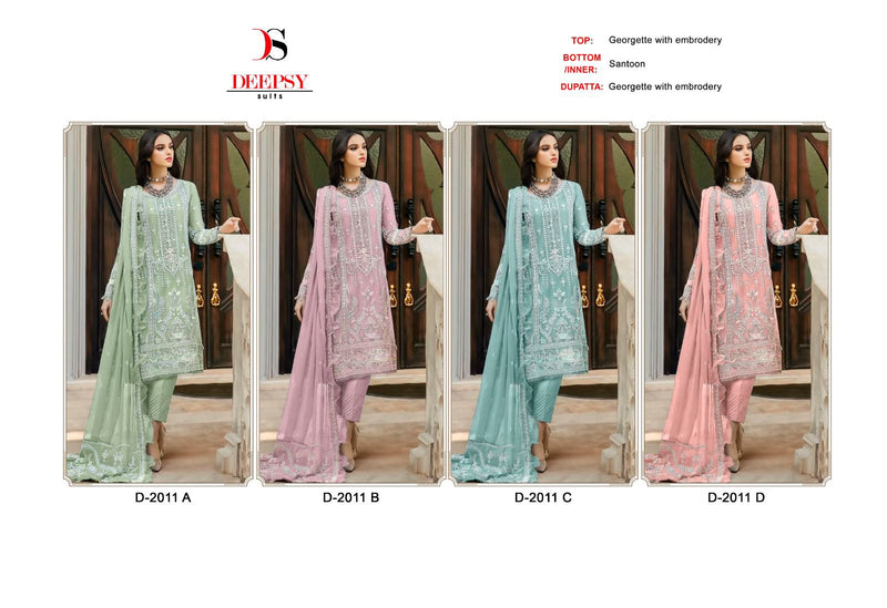 Deepsy Suits D No 2011 Georgette With Embroidery And Handwork Pakistani Suits