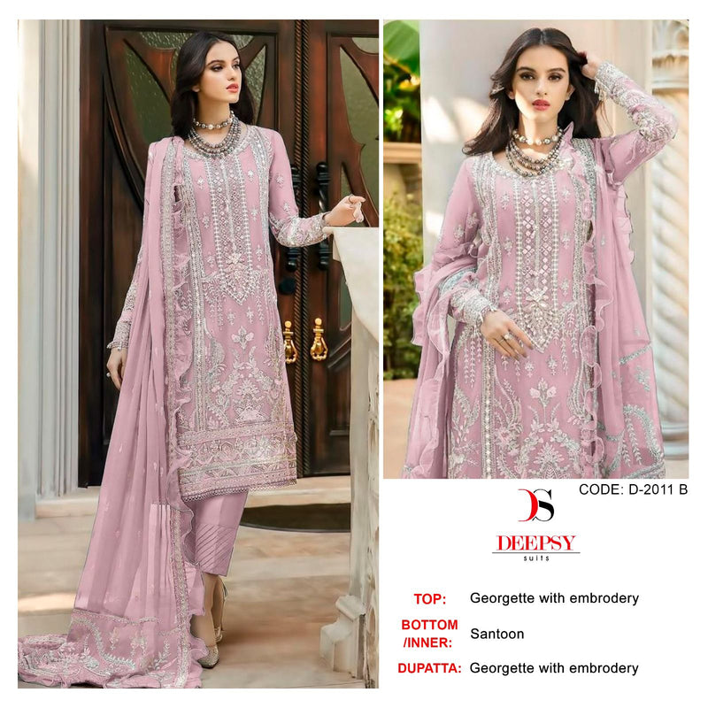 Deepsy Suits D No 2011 Georgette With Embroidery And Handwork Pakistani Suits