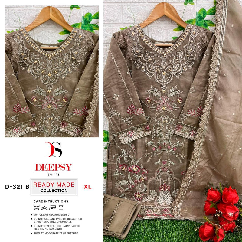 Deepsy Suits D 321 Organza With Beautiful Embroidery Designer Ready Made Suits