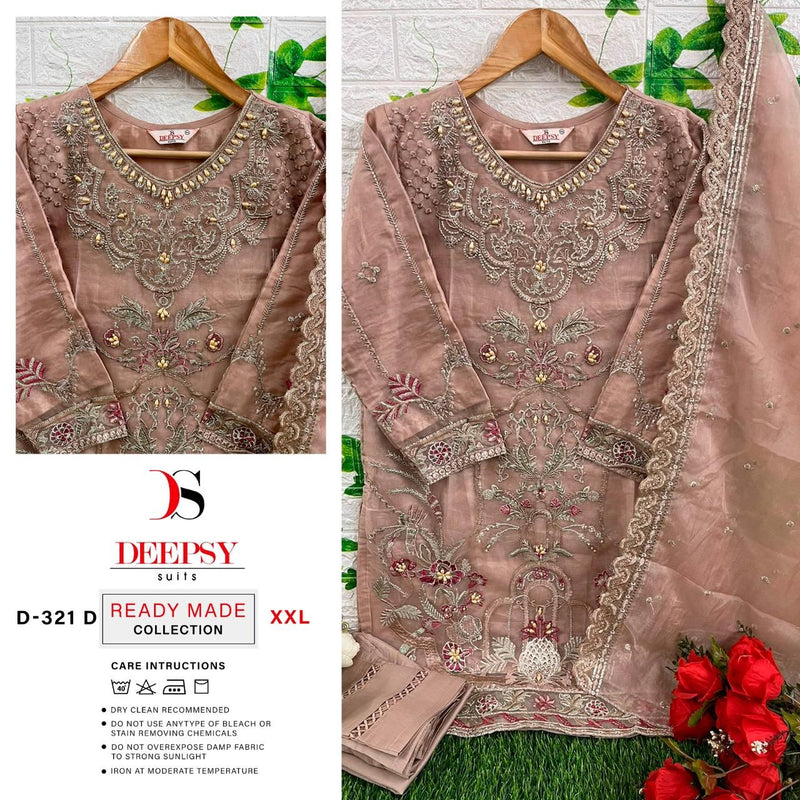 Deepsy Suits D 321 Organza With Beautiful Embroidery Designer Ready Made Suits