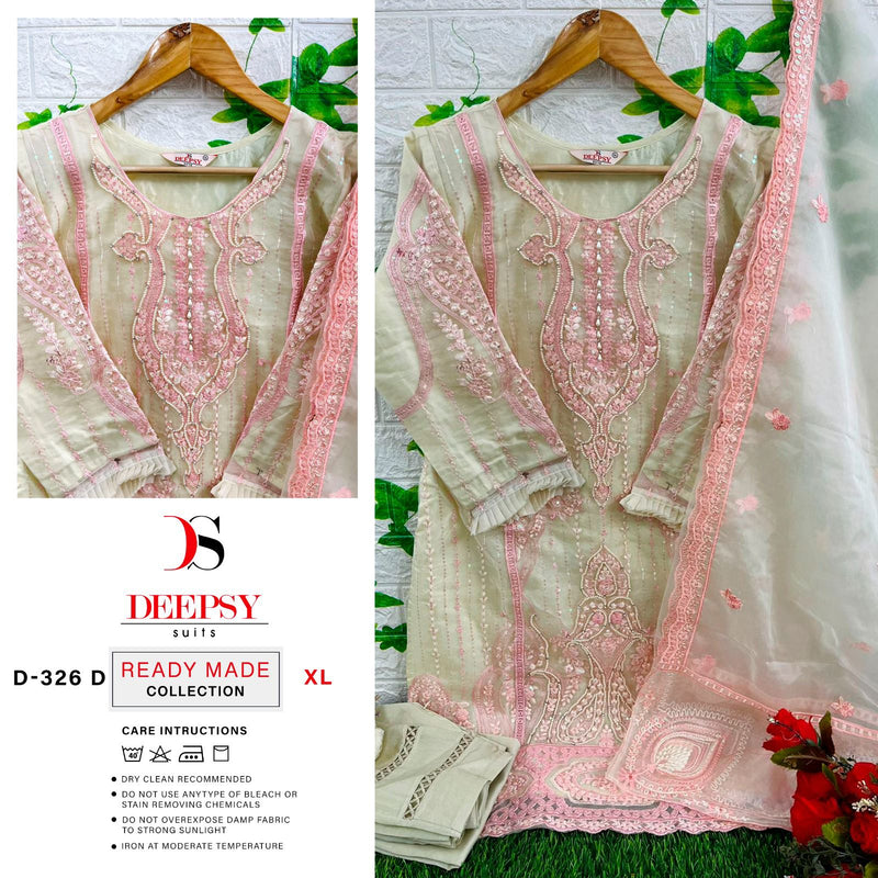 Deepsy Suits D 326 Organza With Beautiful Embroidery Designer Ready Made Pakistani Suits