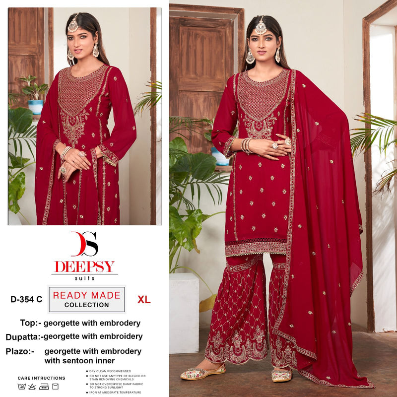 Deepsy Suits D No 354 Georgette With Embroidery Designer Suit Collection