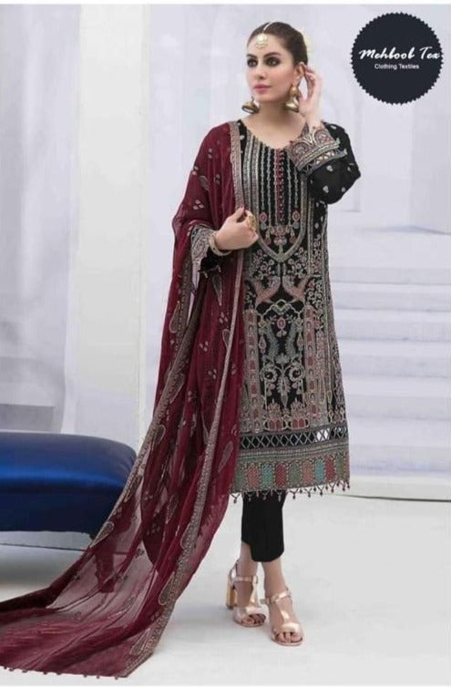 Mehboob Tex D No 1152 Georgette With Heavy Embroidery Pakistani Suits