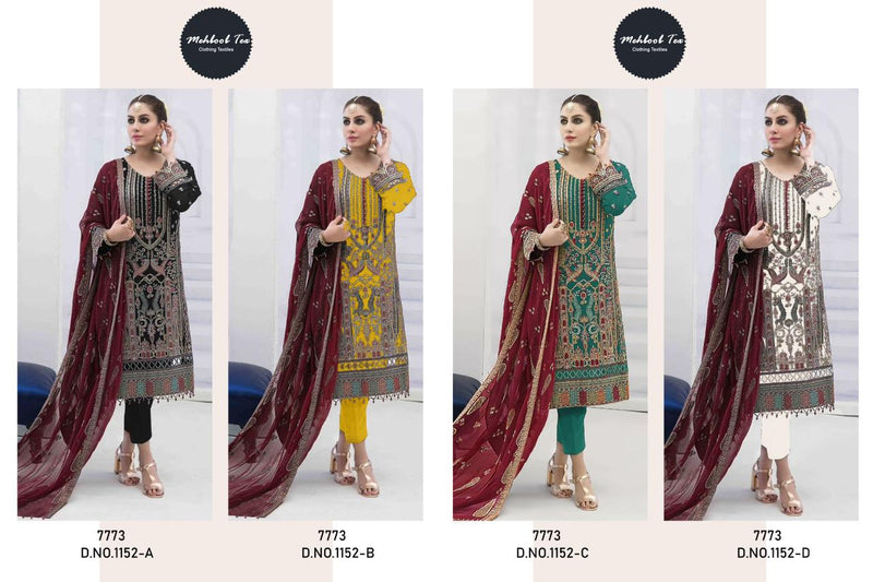 Mehboob Tex D No 1152 Georgette With Heavy Embroidery Pakistani Suits