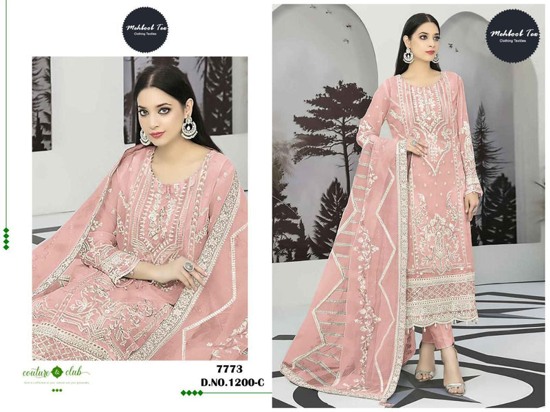Mehboob Tex D No 1200 Georgette With Heavy Embroidered Pakistani Suit