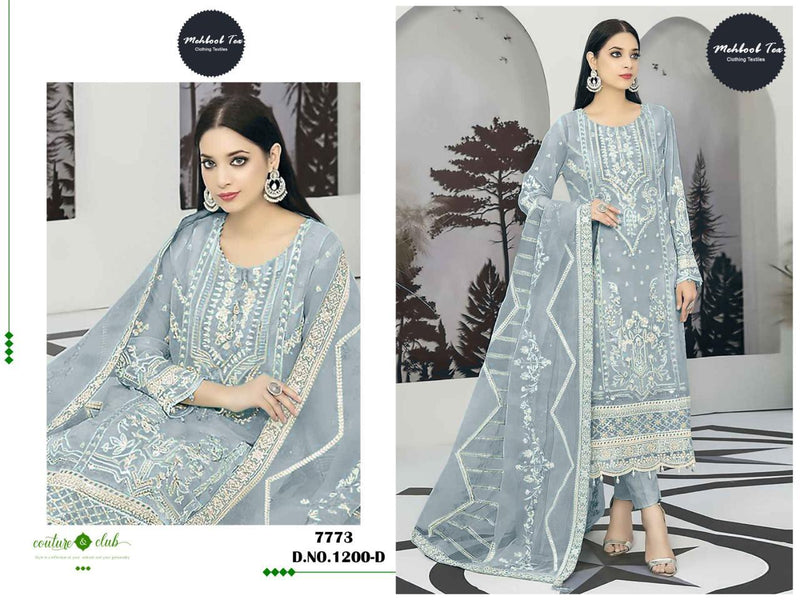 Mehboob Tex D No 1200 Georgette With Heavy Embroidered Pakistani Suit