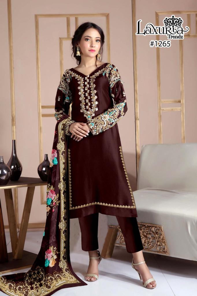 Laxuria Trendz D No 1256 Fox Georgette With Fancy Designer Ready Made Pakistani Suits