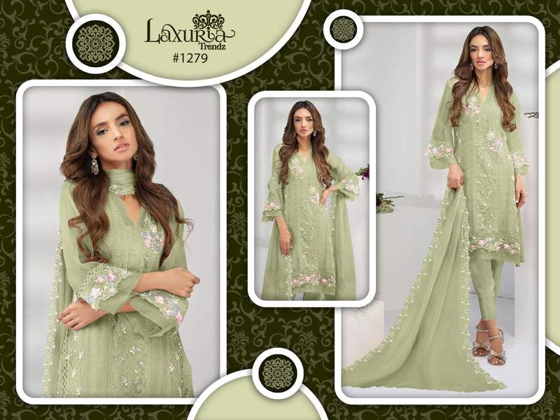 Laxuria Trendz D No 1279 Fox Georgette With Beautiful Embroidery Readymade Suits