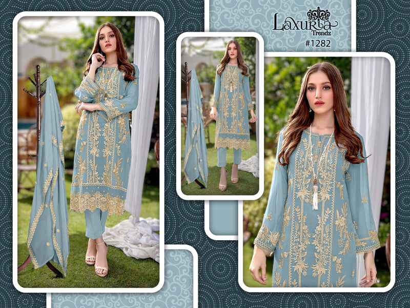 Laxuria Trendz D No 1282 Georgette With Embroidery Design Beautiful Salwar Suit