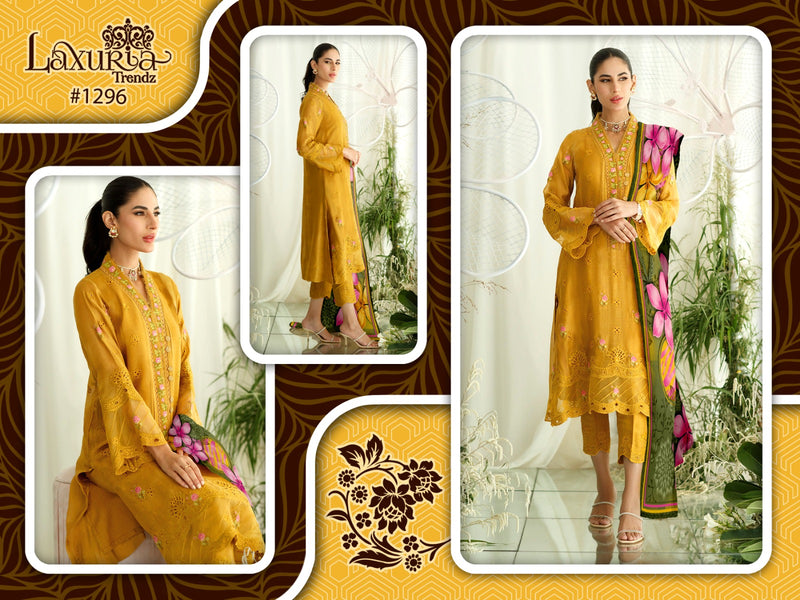 Laxuria Trendz D NO 1296 Georgette With Embroidery Designer Kurti With Pant