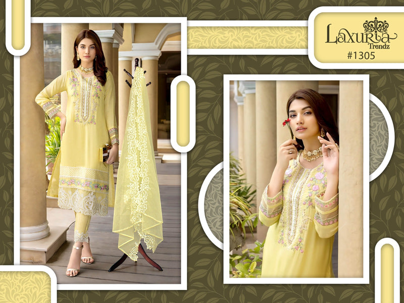 Laxuria Trendz D No 1305 Georgette Designer Kurti With Pant Collection