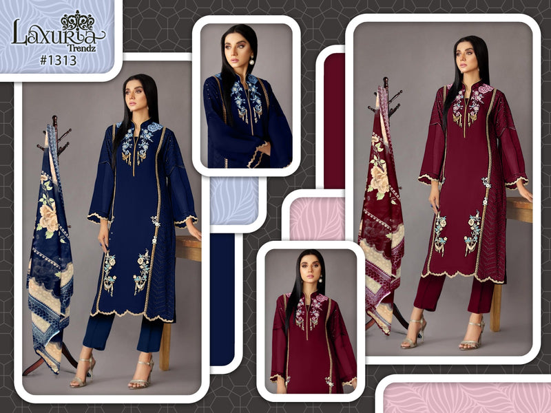 Laxuria Trendz D No 1313 Georgette Designer Pakistani Kurti With Bottom