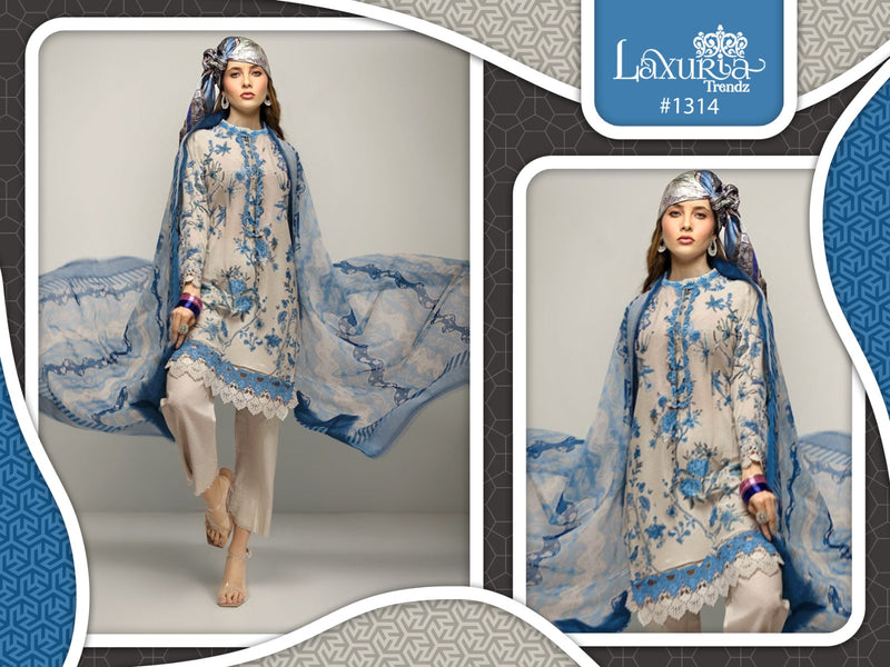 Laxuria Trendz D No 1314 Muslin Digital Printed Designer Suit Collection