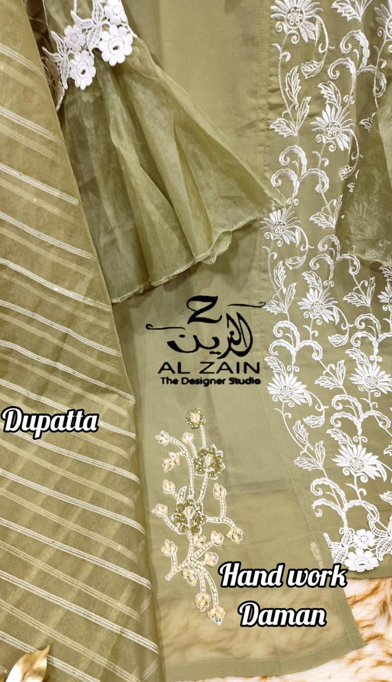 Al Zain D No 272721 Georgette Fancy Designer Kurti With Pant Collection