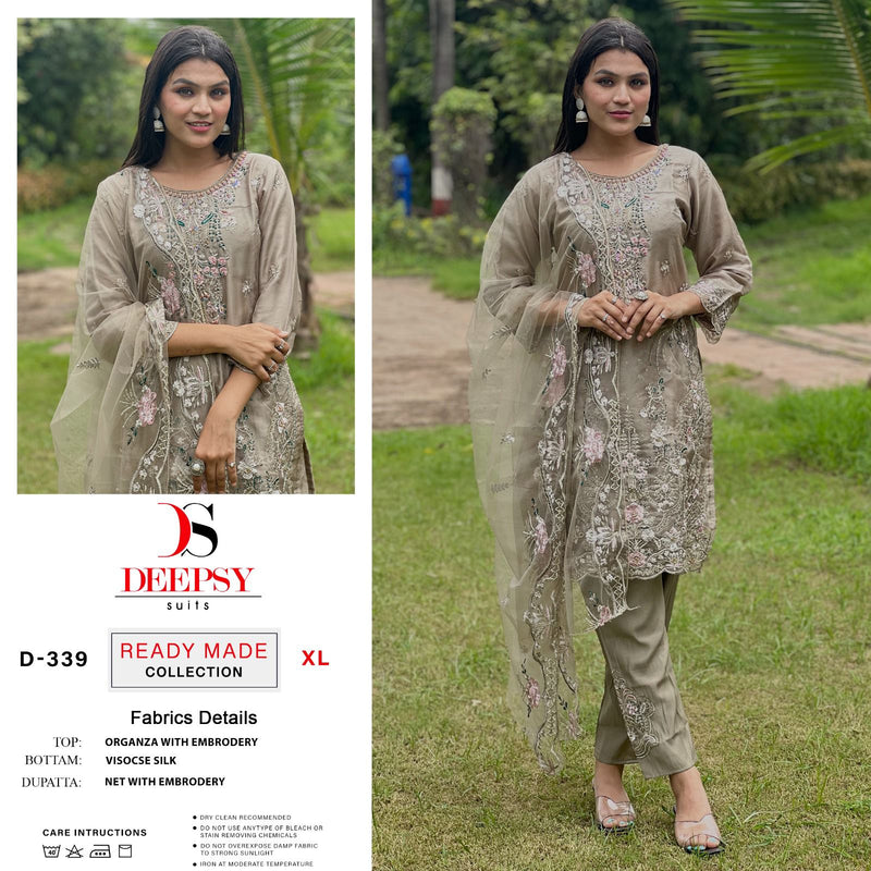 Deepsy Suits D No 339 Organza Beautiful Embroidery Designer Ready Made Suits