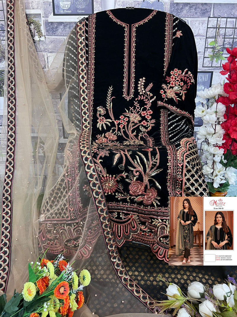 Motifz D NO 368 Velvet With Heavy Work Pakistani Suits