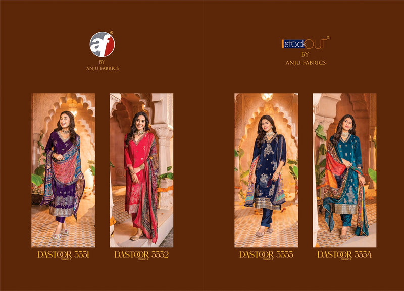 Anju Fabrics Dastoor Vol 4 Jacquard Natural Crepe Designer Kurti With Pant