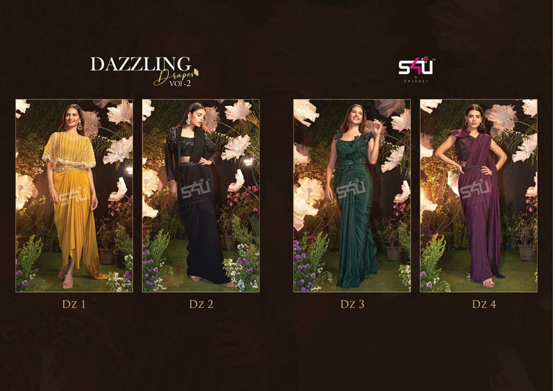 S4u Shivali Dazzling Drapes Vol 2 Georgette Heavy Embroidery Fancy Designer Partywear Sarees